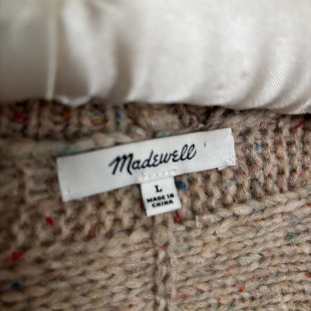 Madewell Marled Panelstitch Chunky Grandpa Open Front Cardigan Sweater - Picture 5 of 6